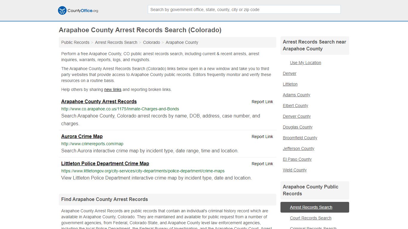 Arrest Records Search - Arapahoe County, CO (Arrests ...