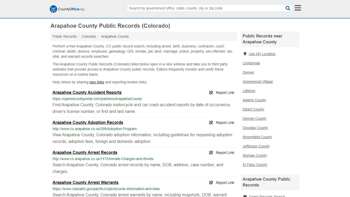 Public Records - Arapahoe County, CO (Business, Criminal ...