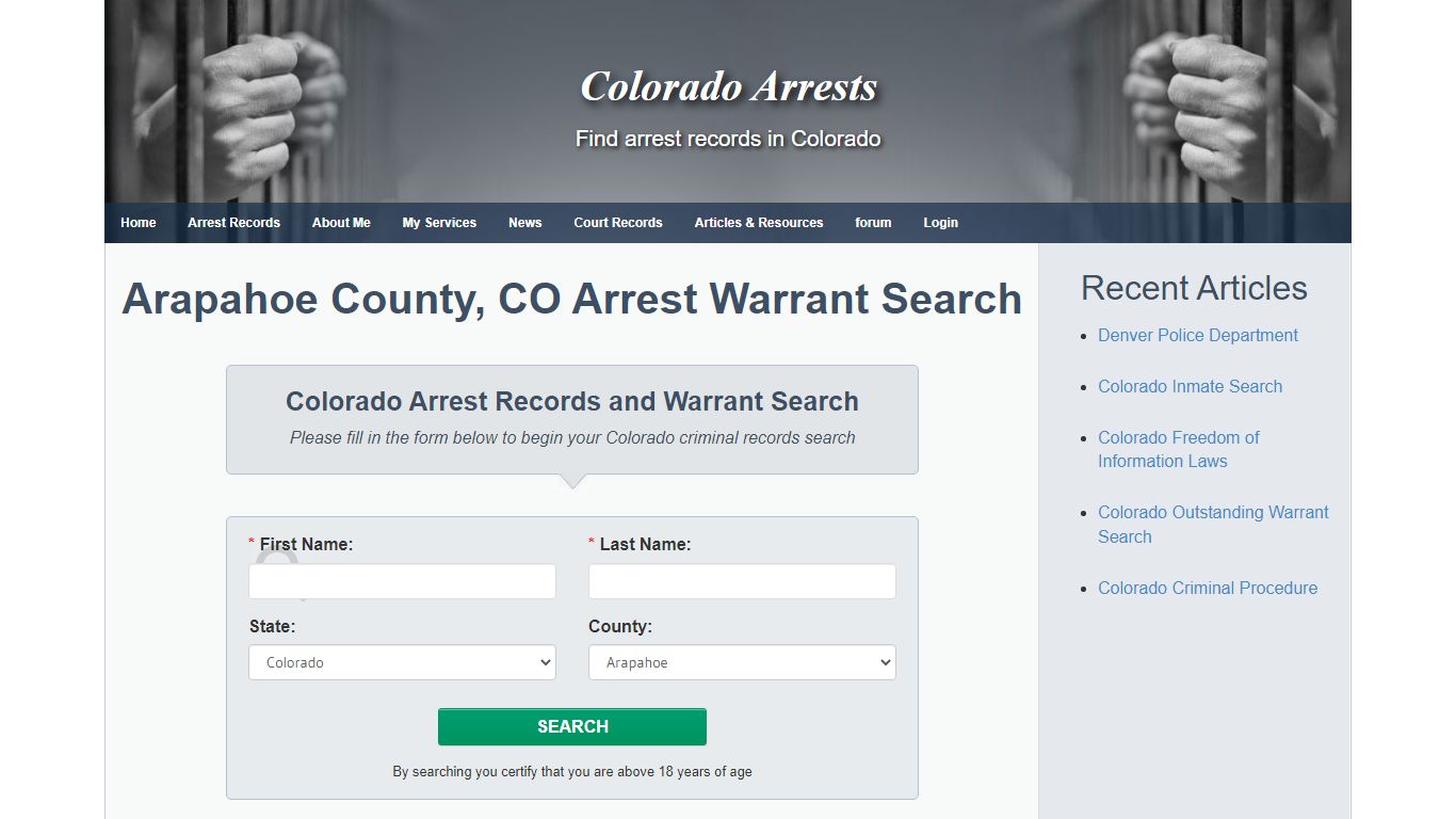 Arapahoe County, CO Arrest Warrant Search - Colorado Arrests